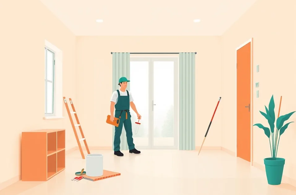 Intérieur rénové après travaux de peinture à Fresnes